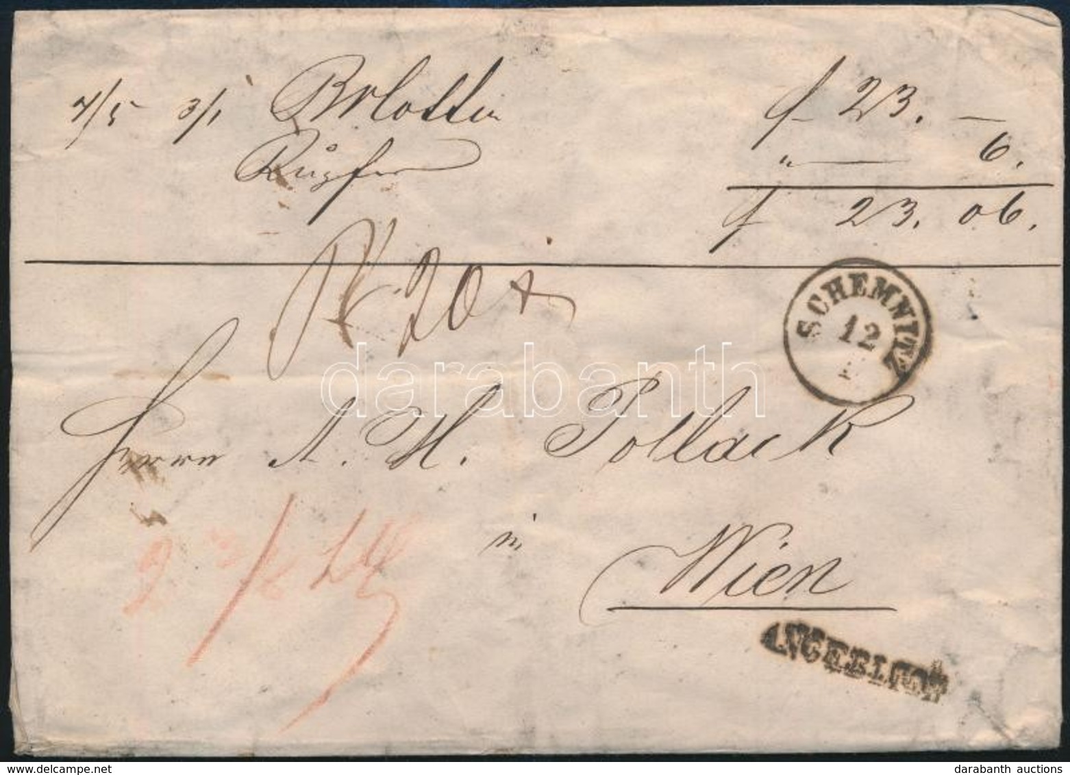 ~1851 Értéklevél Angeblich Bélyegzéssel / Insured Cover 'SCHEMNITZ' - Wien - Other & Unclassified