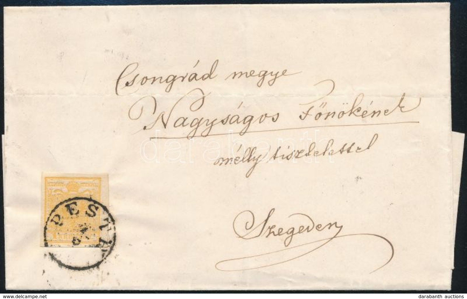 ~1852 1kr Levélen / On Cover 'PESTH' - Szeged - Autres & Non Classés