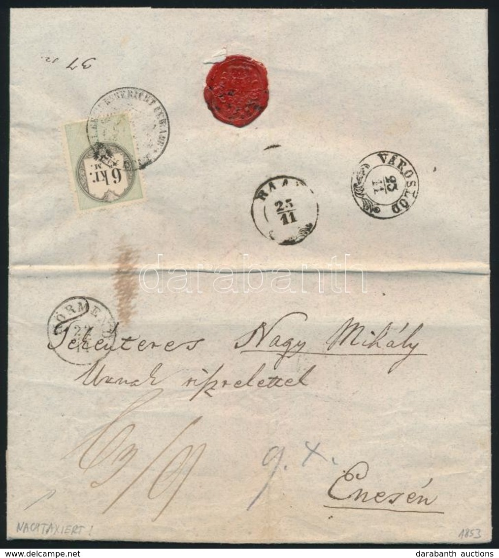 1853 Portós Levél / Cover With Postage Due 'KÖRMEND' - 'VÁROSLŐD' - 'RAAB' - Enese - Other & Unclassified