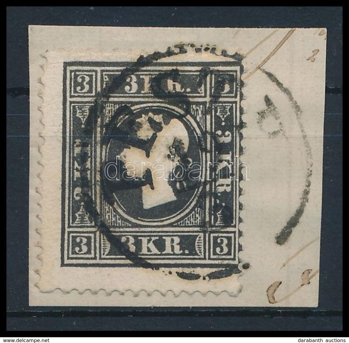 1858 3kr Ib Fekete / Black 'PESTH' Certificate: Ferchenbauer - Autres & Non Classés