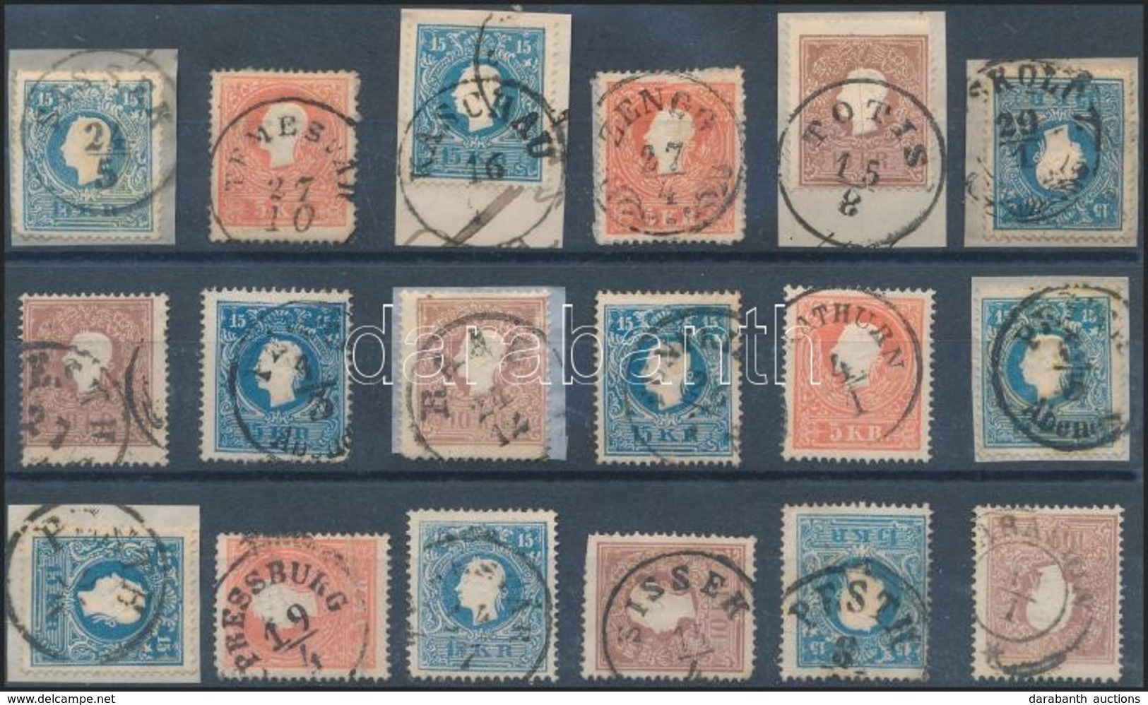 O 1858 18 Db Bélyeg Szép, Olvasható Bélyegzésekkel / 18 Stamps With Nice And Readable Cancellations - Autres & Non Classés