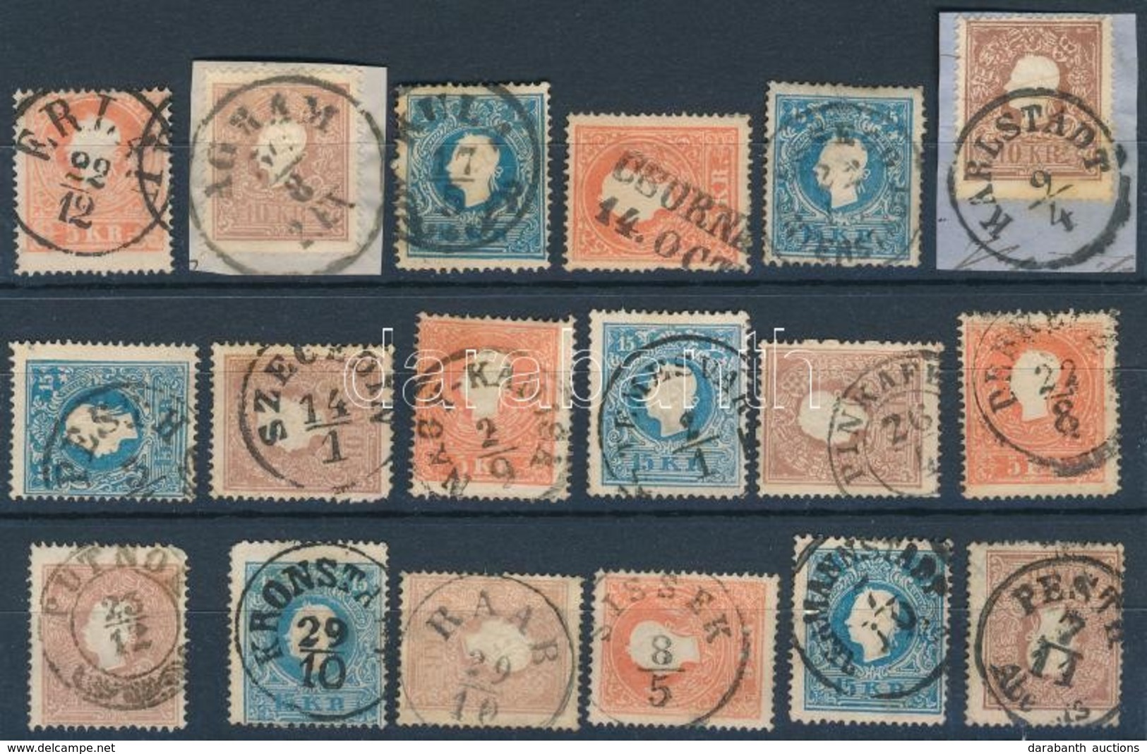 O 1858 18 Db Bélyeg Szép, Olvasható Bélyegzésekkel / 18 Stamps With Nice, Readable Cancellations - Other & Unclassified