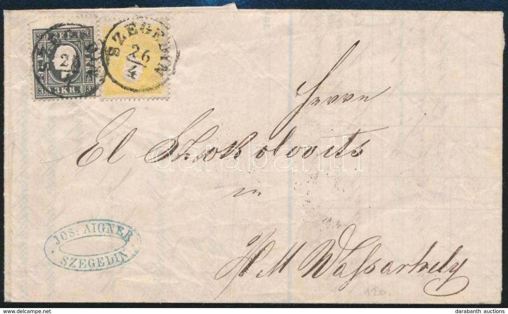 1859 2kr + 3kr Levélen (min 300.000) / On Cover 'SZEGEDIN' - H.M. Vásárhely - Autres & Non Classés