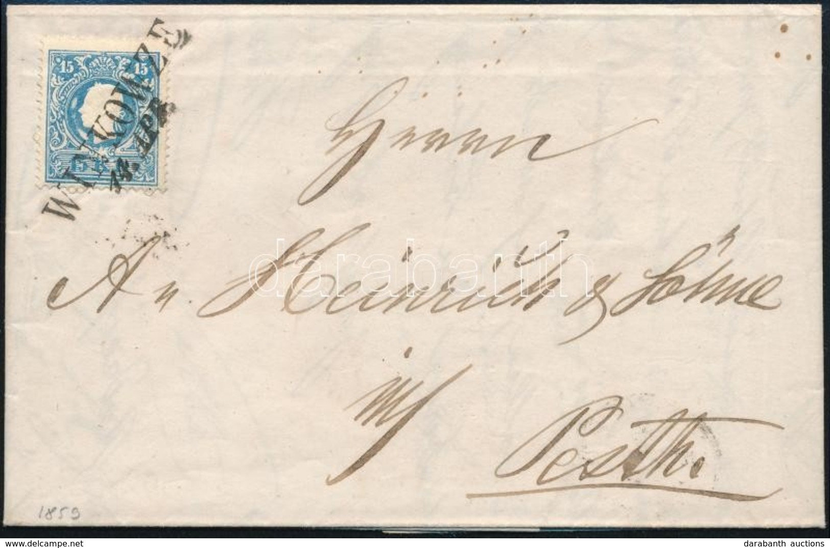 1859 15kr Levélen / On Cover 'WINKOWCZE' - Pesth - Other & Unclassified