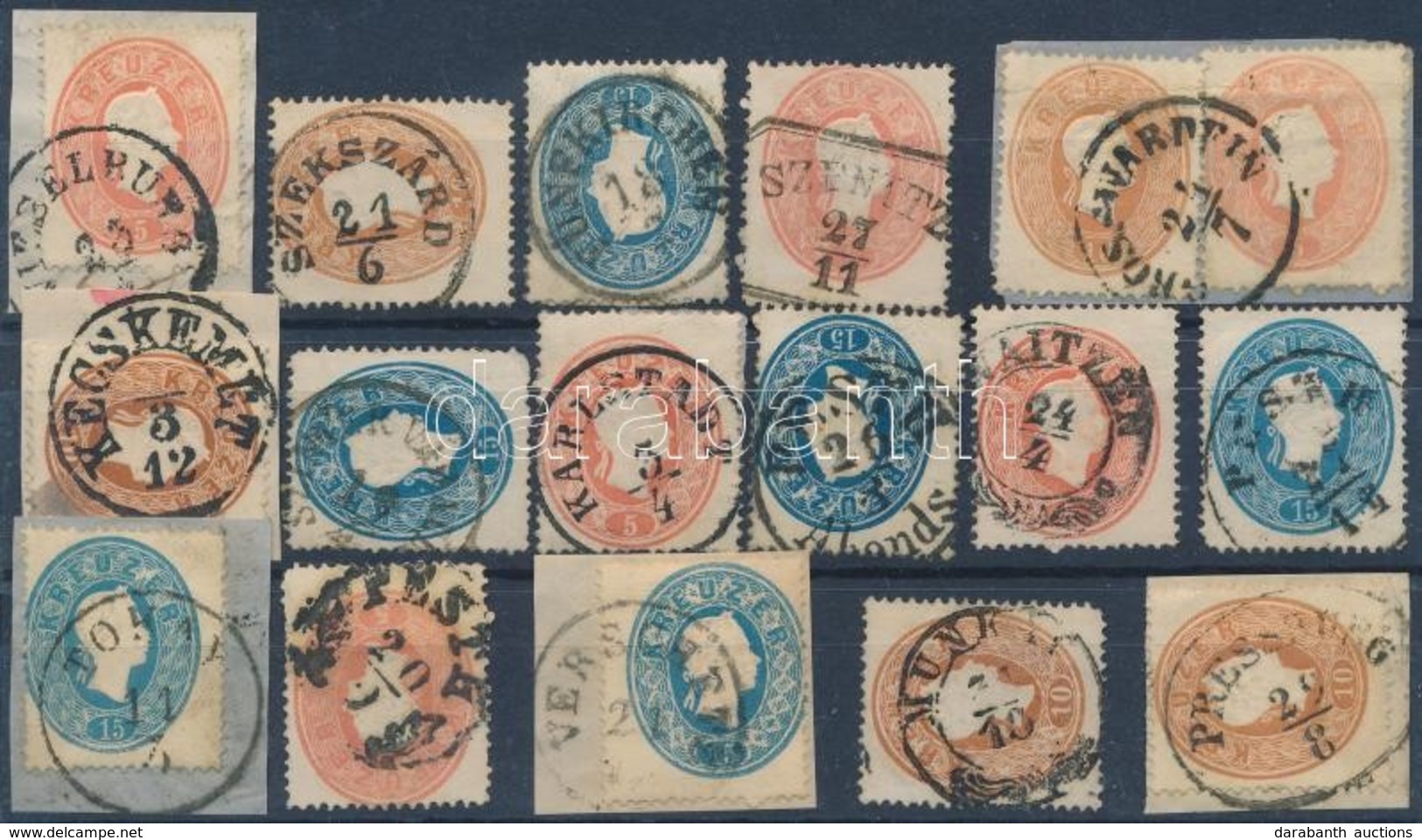 O 1861 17 Db Bélyeg Szép, Olvasható Bélyegzésekkel / 17 Stamps With Nice, Readable Cancellations - Autres & Non Classés