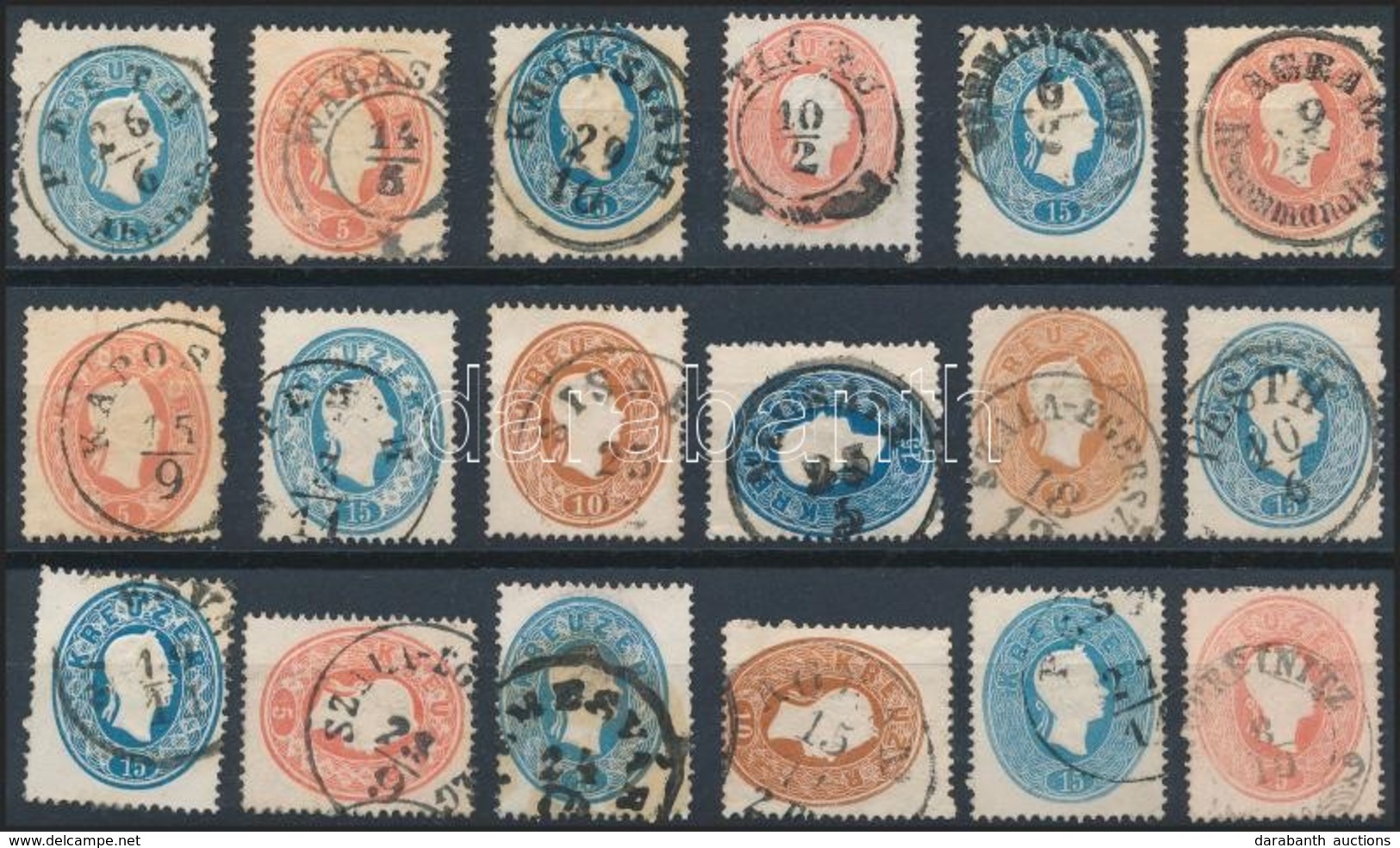 O 1861 18 Db Bélyeg Szép, Olvasható Bélyegzésekkel / 18 Stamps With Nice And Readable Cancellations - Andere & Zonder Classificatie