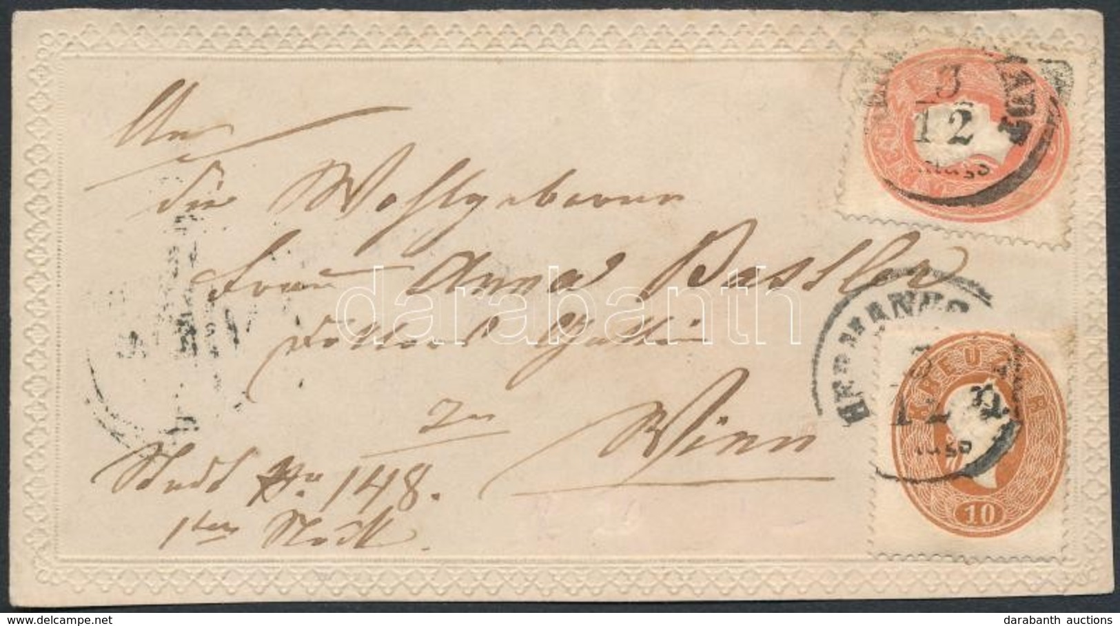 1861-1863 5kr + 10kr Díszes Levél Előlapon / On Cover Front 'HERMANNSTADT' - Wien - Autres & Non Classés