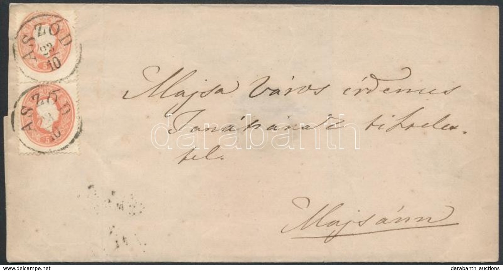 1861-1863 2 X 5kr Levélen / On Cover 'ASZÓD' - Majsa - Autres & Non Classés