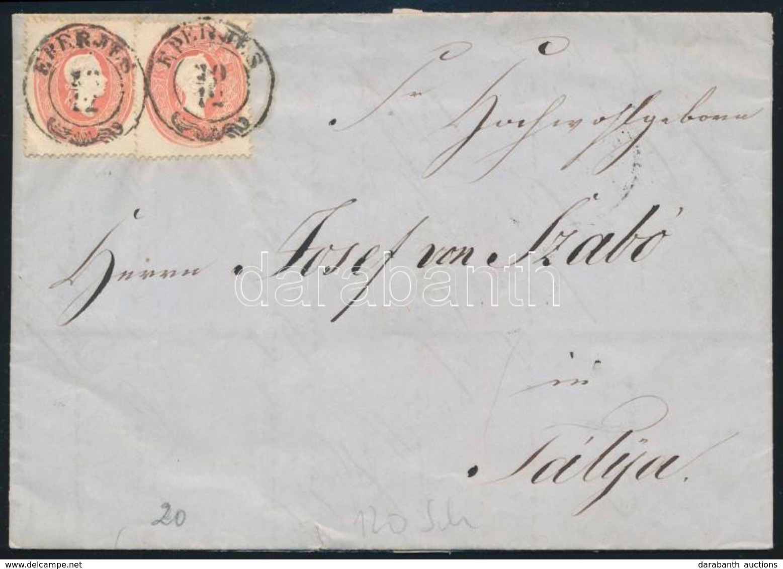 1862 2 X 5kr 2. Súlyfokozatú Levélen / On 2nd Weight Class Cover 'EPERJES' - Tállya - Autres & Non Classés