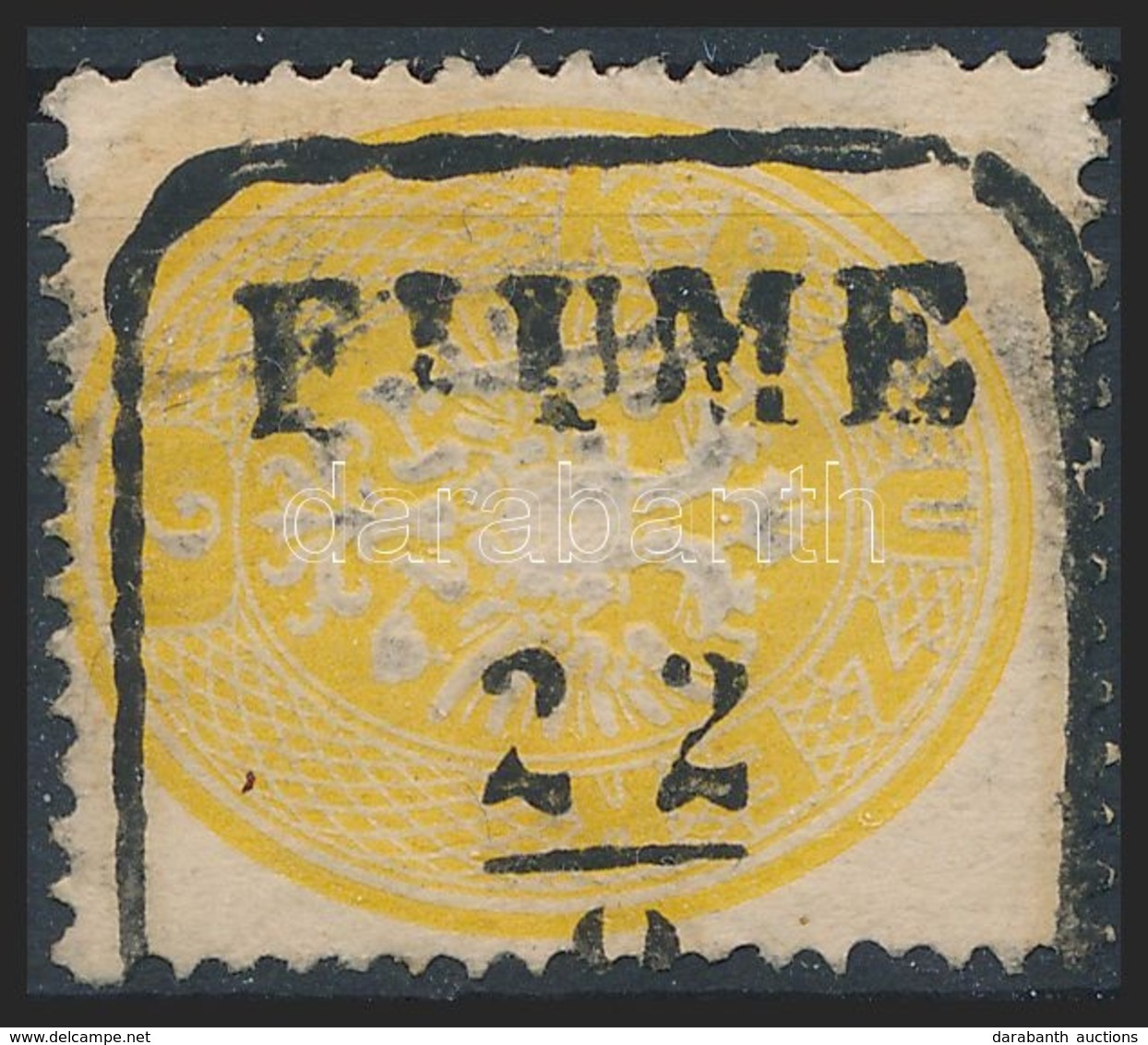 O 1863 2kr Magassága 17 Foglyuk (nem 18) Sárga / Yellow 'FIUME' Signed: Ferchenbauer - Other & Unclassified