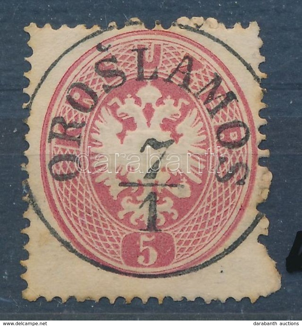 O 1863 5kr A Jobb Alsó Saroknál 4 Foglyuknyi Rész Kimaradt / With Perforation Error 'OROSLAMOS' - Autres & Non Classés