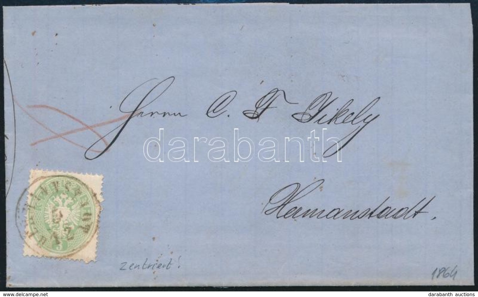 1864 3kr Helyi Levélen Teljes Tartalommal / On Local Cover With Full Content 'HERMANNSTADT' - Autres & Non Classés