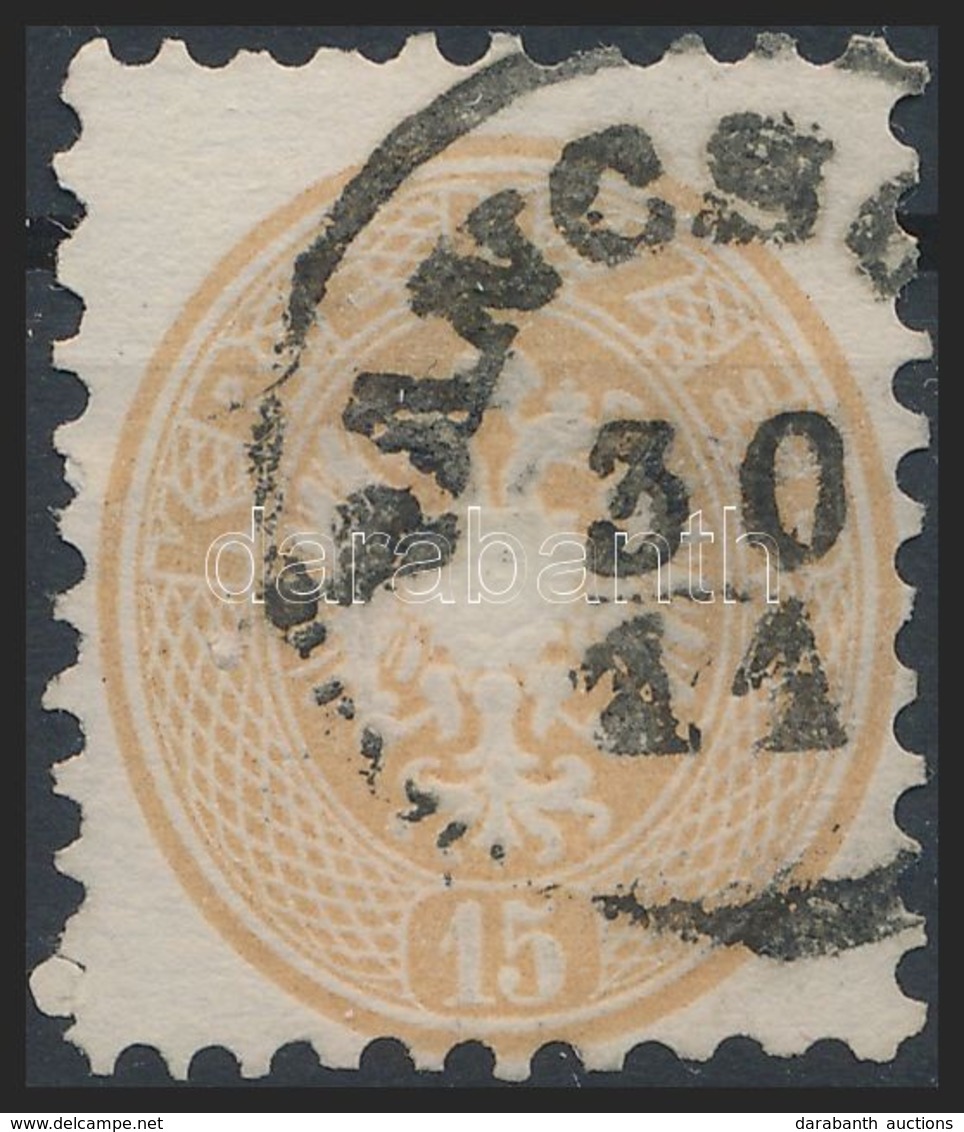 O 1864 15kr Rendkívül Látványos Varratvízjellel / Ladurner 'PANCSO(VA)' Certificate: Steiner - Autres & Non Classés