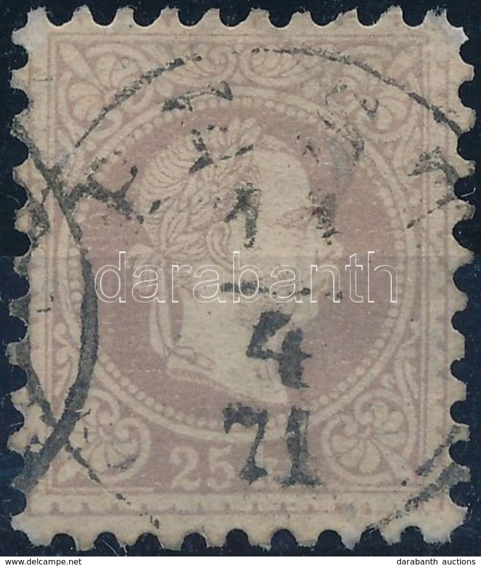 O 1867 25kr Barnásibolya (60.000) / Mi 40 Brownish Violet 'PEST' - Other & Unclassified
