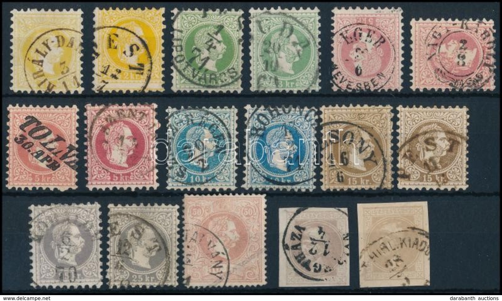 O 1867 Sorozat Jó értékekkel és Színváltozatokkal + 2 Hírlap, 17 Db / Complete Set With Good Values And Colour Varieties - Autres & Non Classés