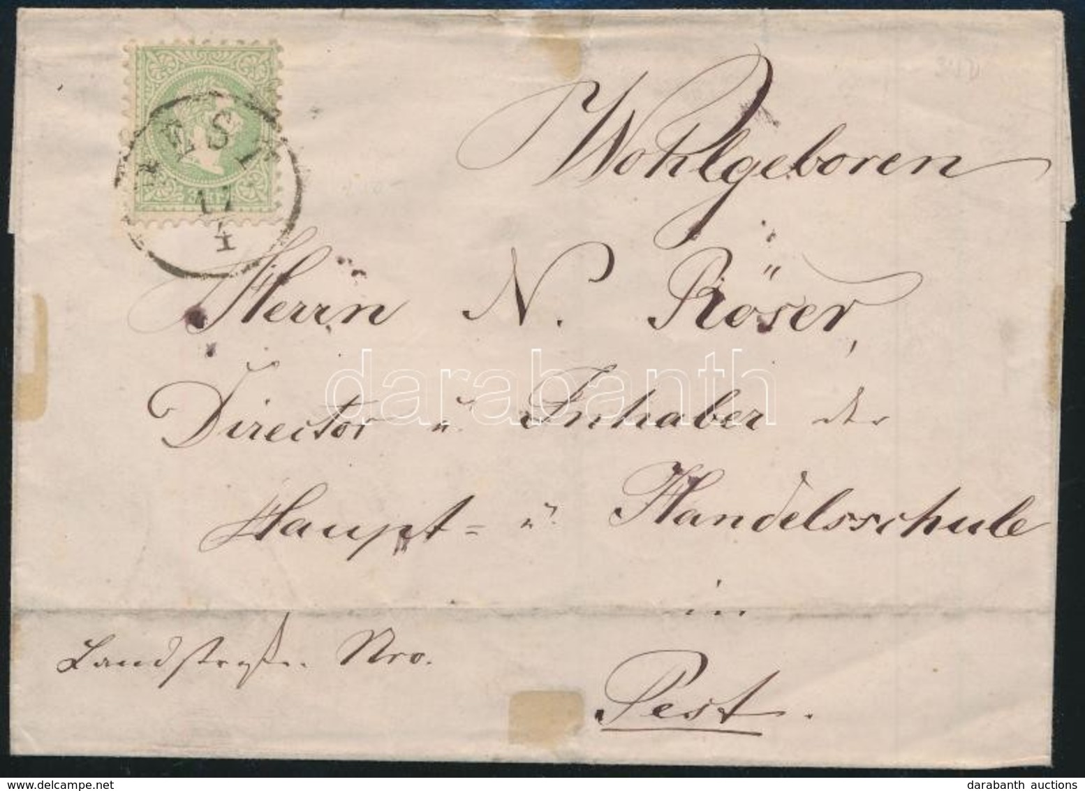 ~1867 3kr Helyi Levélen / On Local Cover 'PEST+ - Other & Unclassified