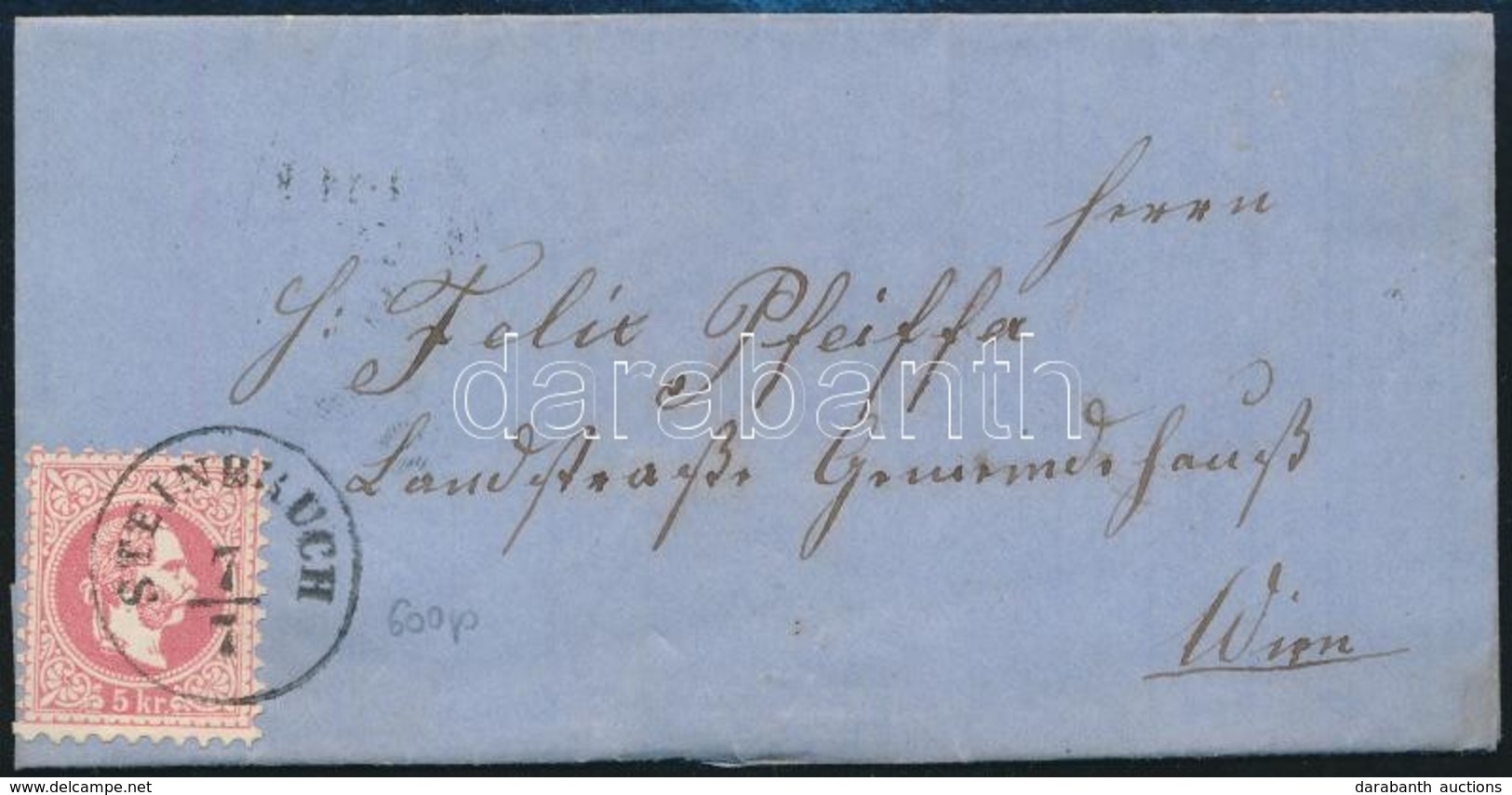 1867 5kr Levélen / On Cover 'STEINBRUCH' - Wien (Gudlin 600 P) - Sonstige & Ohne Zuordnung