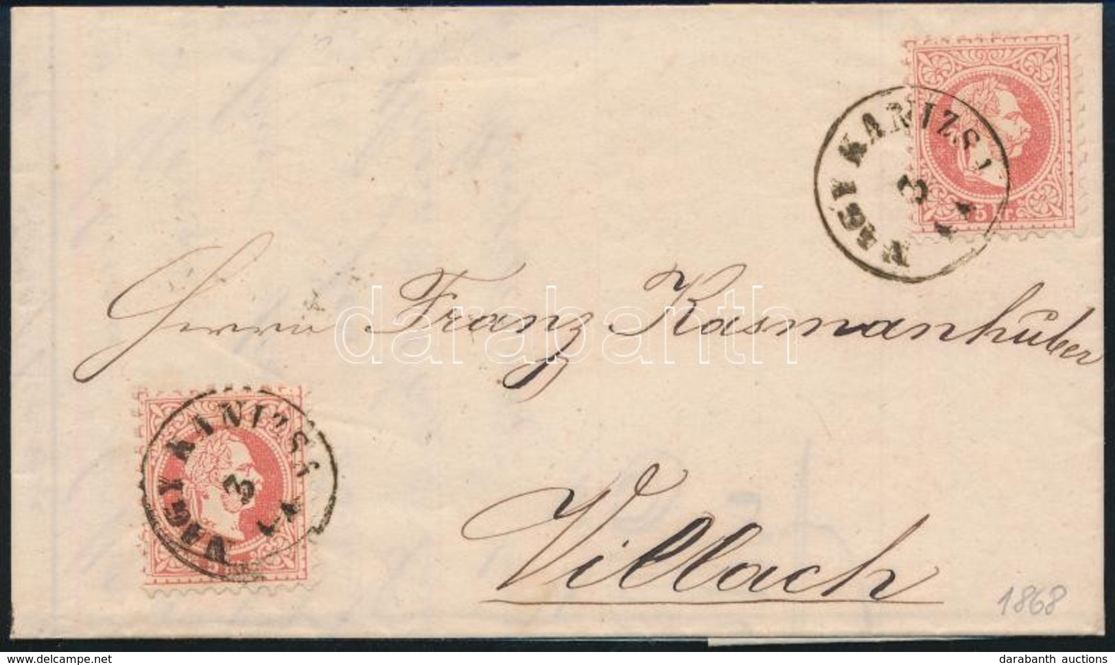 1868 2 X 5kr 2. Súlyfokozatú Levélen Teljes Tartalommal (80.000+) / On 2nd Weight Class Cover With Full Content 'NAGY-KA - Autres & Non Classés