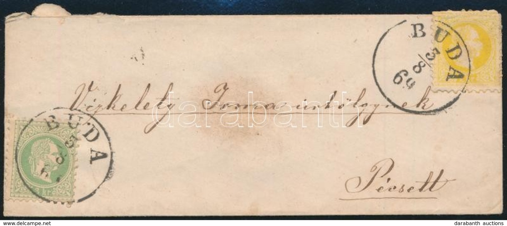 1869 2kr + 3kr Kisalakú Levélen / On Cover 'BUDA' - Pécs - Autres & Non Classés