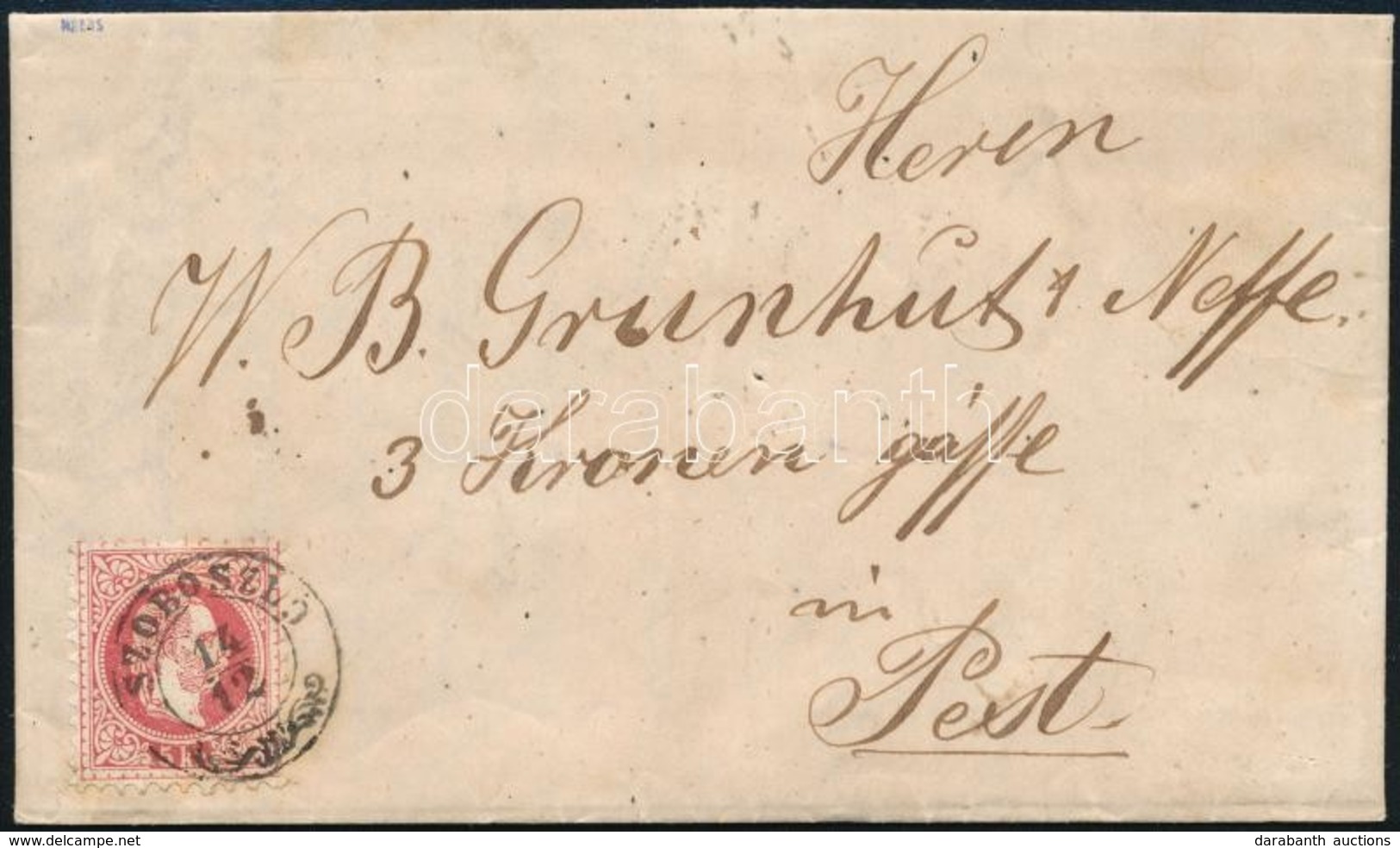 1870 5kr Levélen / On Cover 'SZOBOSZLÓ' - Pest - Sonstige & Ohne Zuordnung