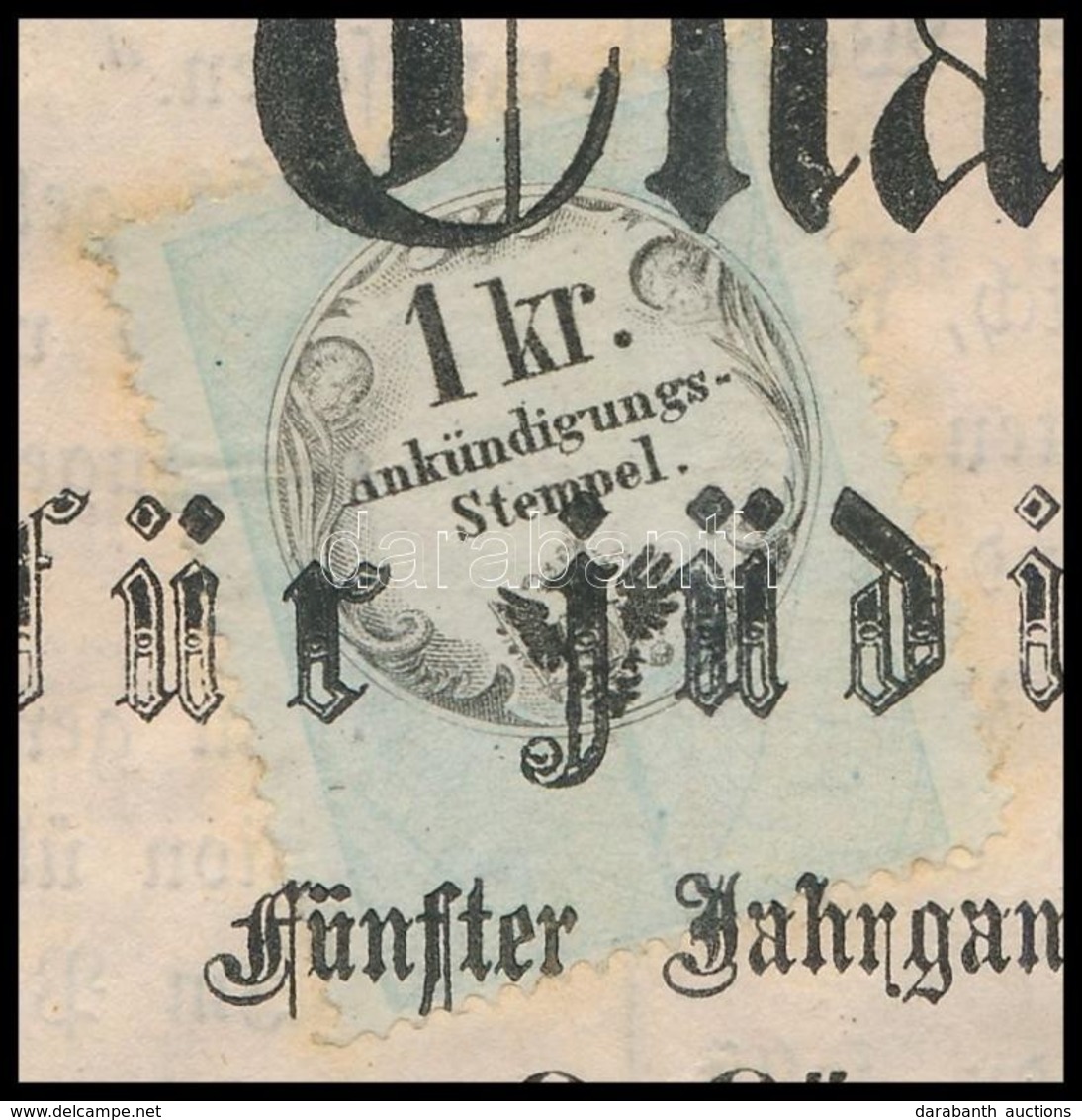 1862 Ankündigungs-Stempel Hirdetménybélyeg Szegedi Izraelita Hetilapon / Newspaper With Ankündigungs-Stempel - Other & Unclassified