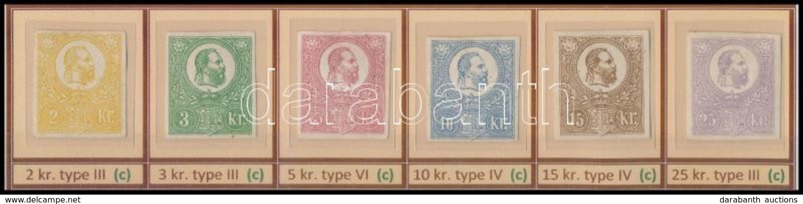 (*) * 1871 Kőnyomat Fogazatlan Próbanyomat Sor, 4 érték Eredeti Gumival Az 5kr és 15kr Gumi Nélkül. RENDKÍVÜL RITKA! / M - Autres & Non Classés