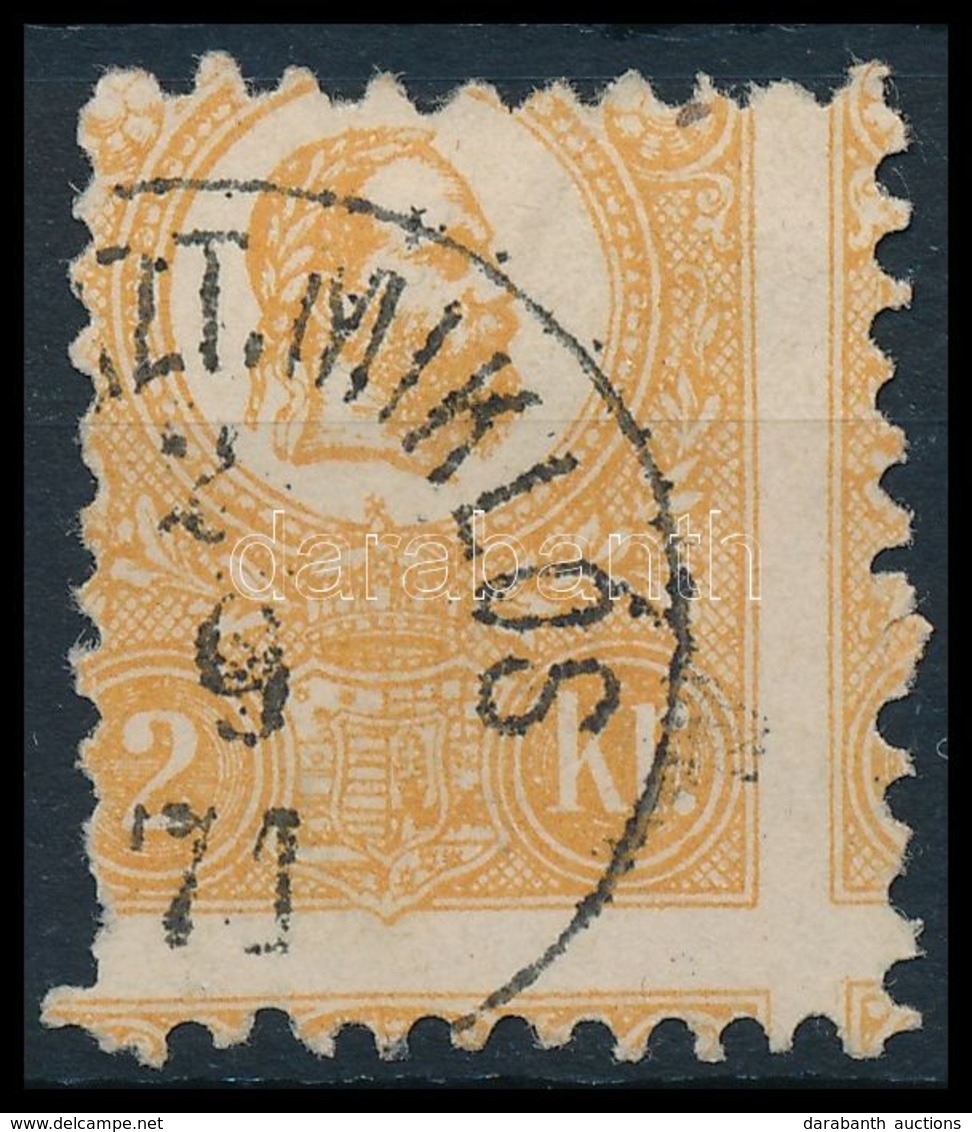 O 1871 Kőnyomat 2kr Látványosan Elfogazott Bélyeg (23.500+++) / Mi 1 With Strongly Shifted Perforation - Autres & Non Classés