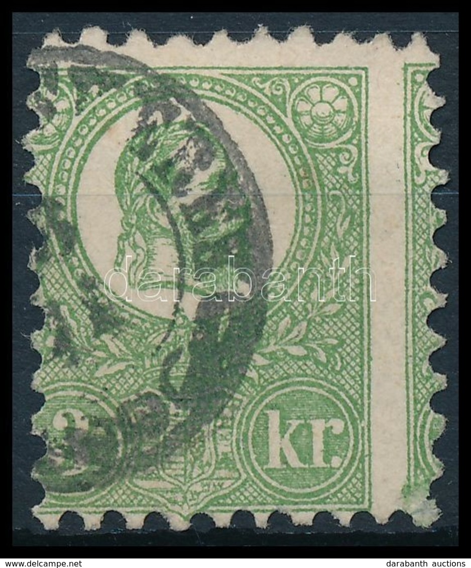 O 1871 Kőnyomat 3kr Képbe Fogazott Bélyeg (140.000) / Mi 2 With Shifted Perforation (elvékonyodás A Jobb Alsó Saroknál / - Autres & Non Classés