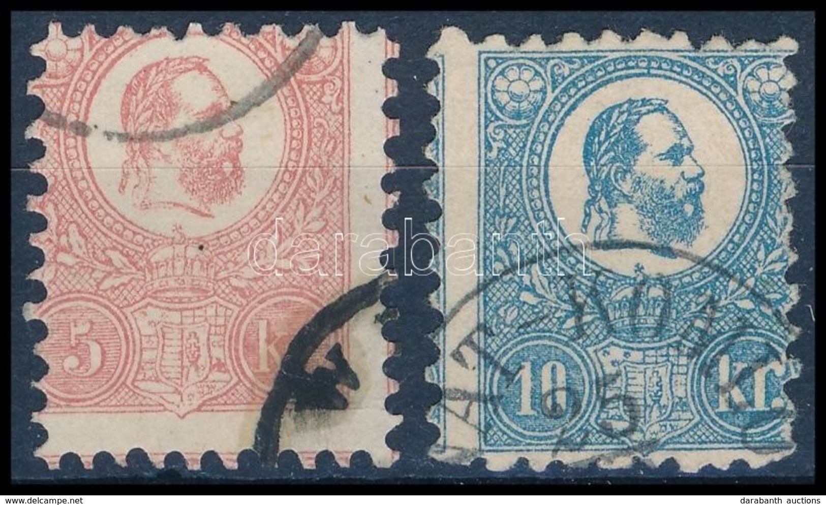 O 1871 Kőnyomat 5kr és 10kr Képbe Fogazott Bélyegek (33.500) / Mi 3 + 4 With Shifted Perforation - Other & Unclassified