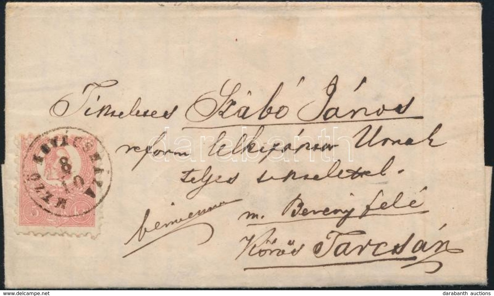 1871 Kőnyomat 5kr Levélen, Szép állapotban / On Cover 'MEZŐ KOVÁCSHÁZA' - Körös Tarcsa - Andere & Zonder Classificatie