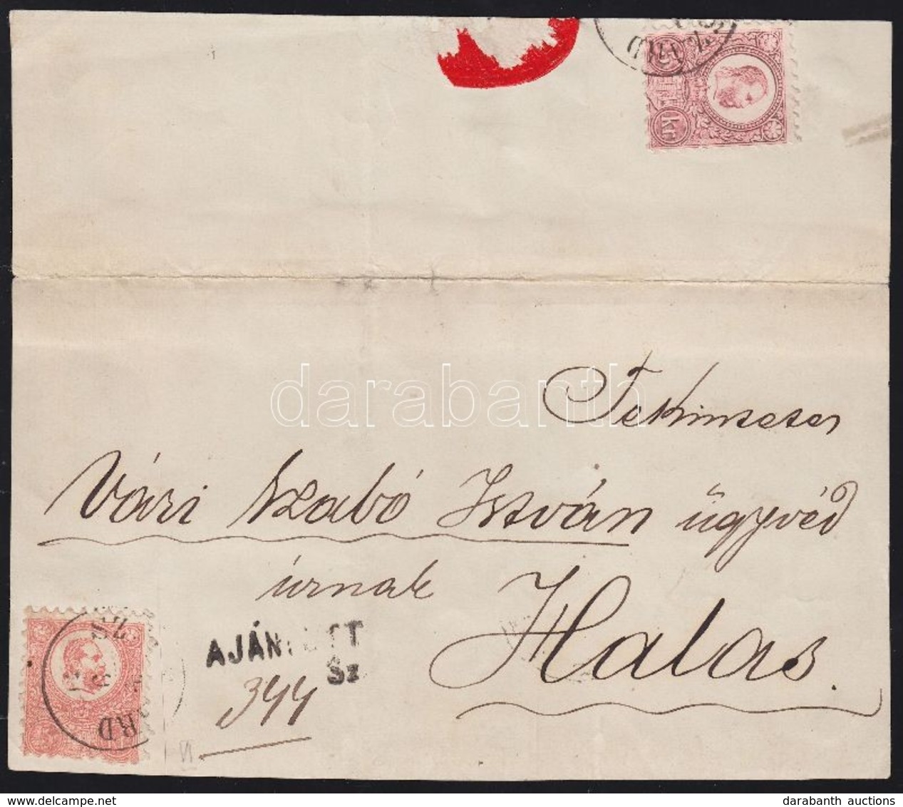 1873 Kőnyomat 5kr + Réznyomat 5kr Levéldarabon / Mi 3 + 10 Mixed Franking On Piece 'SZ(EK)SZÁRD' - Halas - Autres & Non Classés