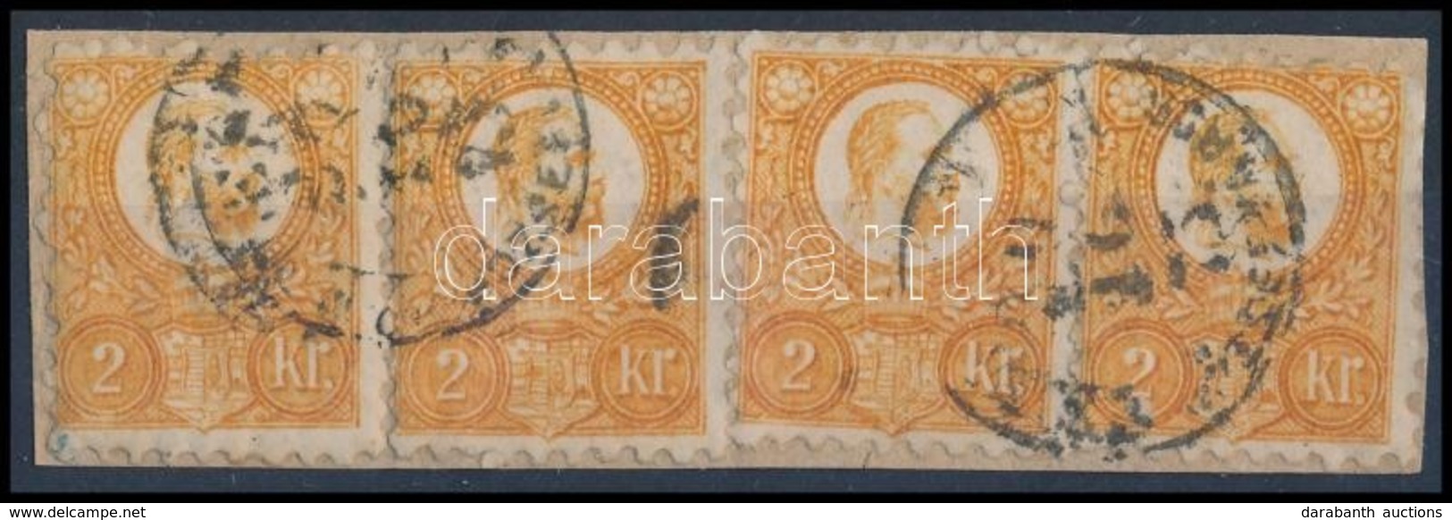 1871 Réznyomat 4 X 2kr Kivágáson / 4 X Mi 8 On Cutting - Andere & Zonder Classificatie