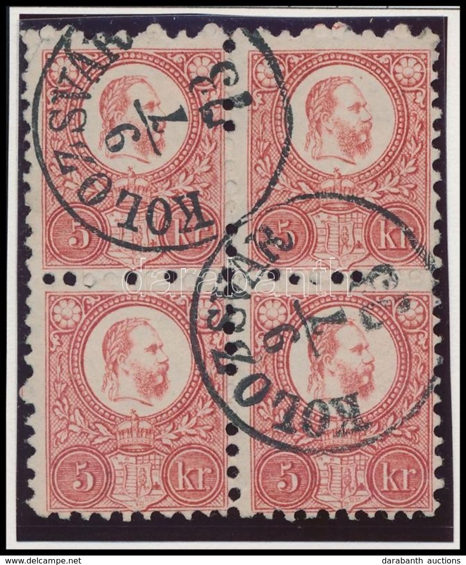 O 1871 Réznyomat 5kr Négyestömb / Block Of 4 'KOLOZSVÁR' - Autres & Non Classés