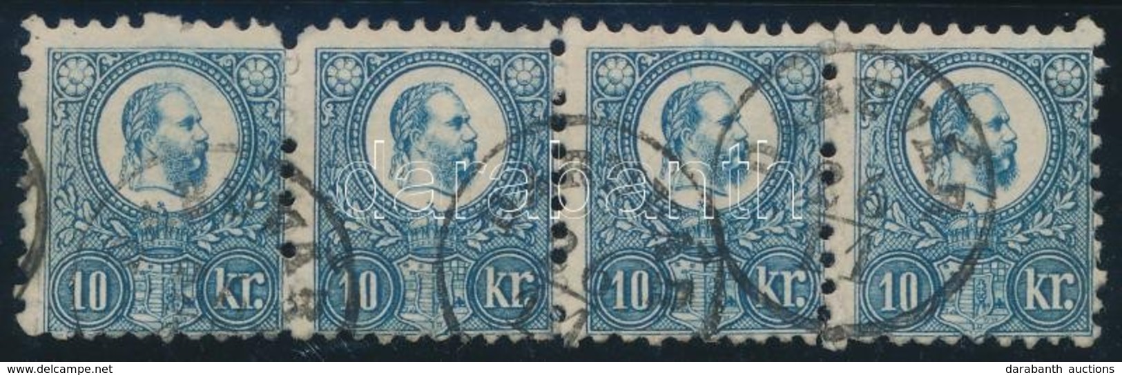 O 1871 Réznyomat 10kr Négyescsík / Stripe Of 4 'DARUVÁR' - Andere & Zonder Classificatie