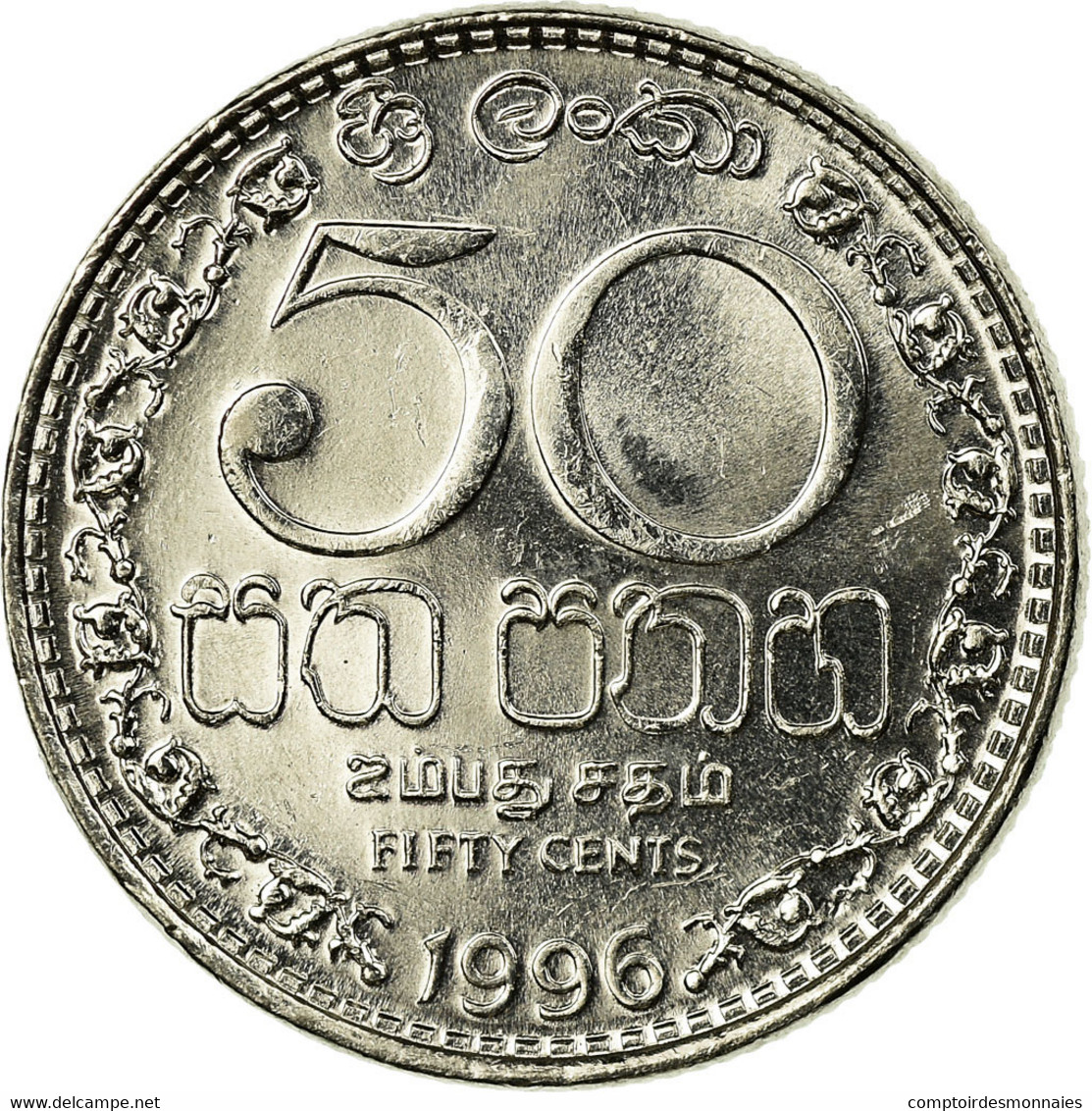 Monnaie, Sri Lanka, 50 Cents, 1996, TTB, Nickel Plated Steel, KM:135.2a - Sri Lanka