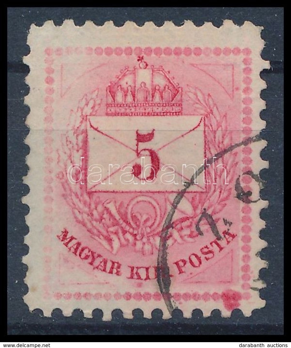 O 1874 5kr Lemezhibával, Festékfolttal / Plate Flaw, Paint Spot - Other & Unclassified