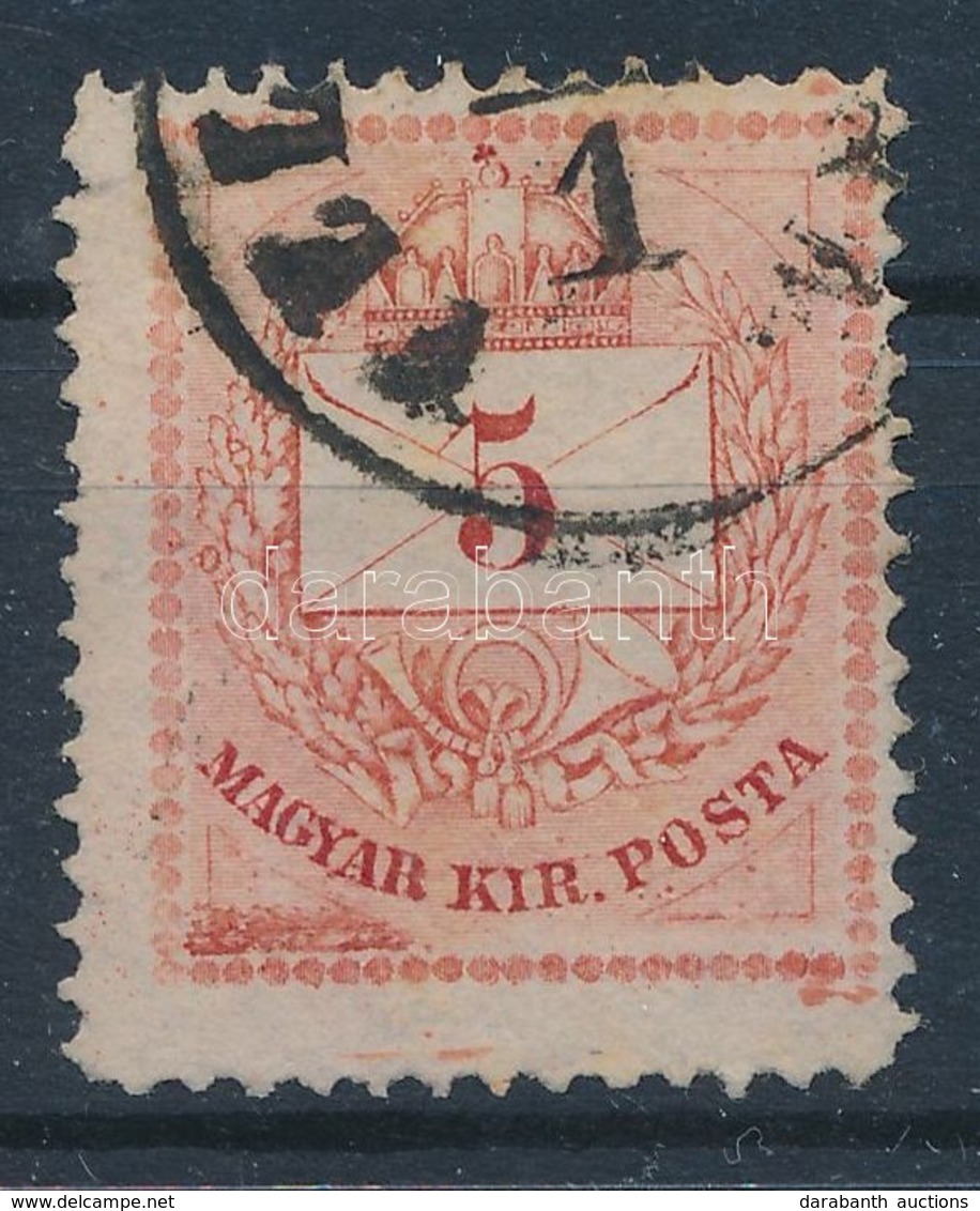 O 1874 5kr Lemezhibával, Festékcsíkkal / Plate Flaw, Paint Stripe - Sonstige & Ohne Zuordnung