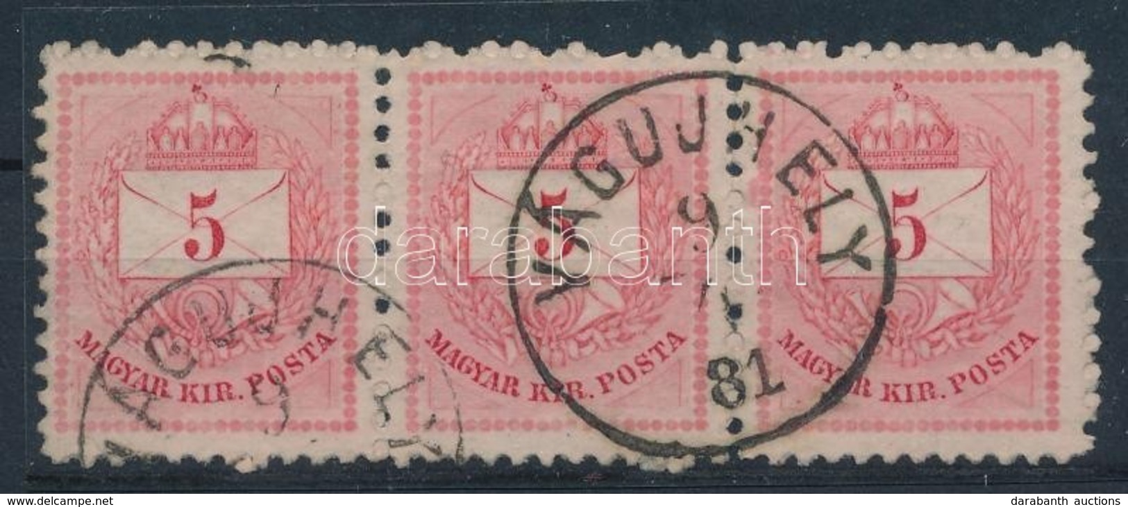 O 1874 5kr Hármascsík 11 1/2 Fogazással / Perforation 'VÁGUJHELY' - Other & Unclassified