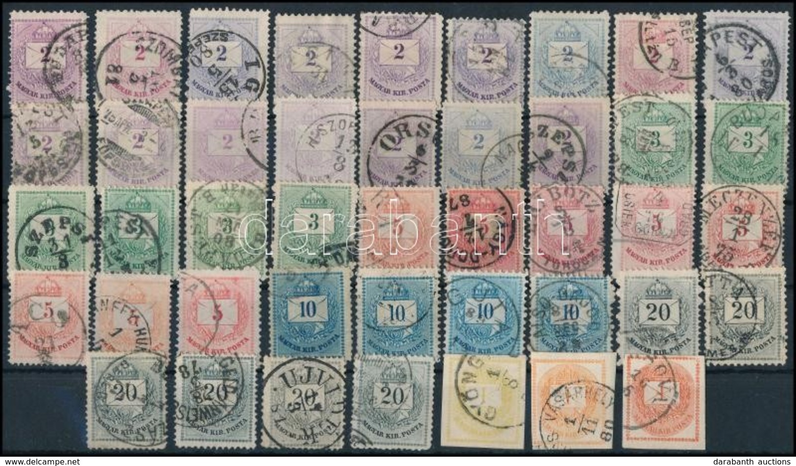 O 1874 Kis Tétel Teljes Sorokkal, Fogazat és Színváltotaok, Bélyegzések / Nice Lot With Complete Sets, Colour Varieties, - Autres & Non Classés