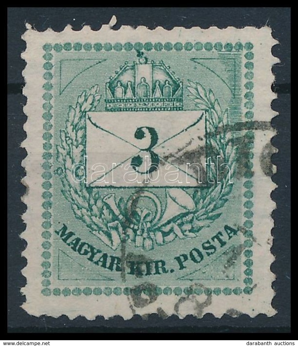 O 1881 3kr 13-as Fogazással, A Jobb Oldalon Vésésjavítással / Perf 13., Retouche - Other & Unclassified