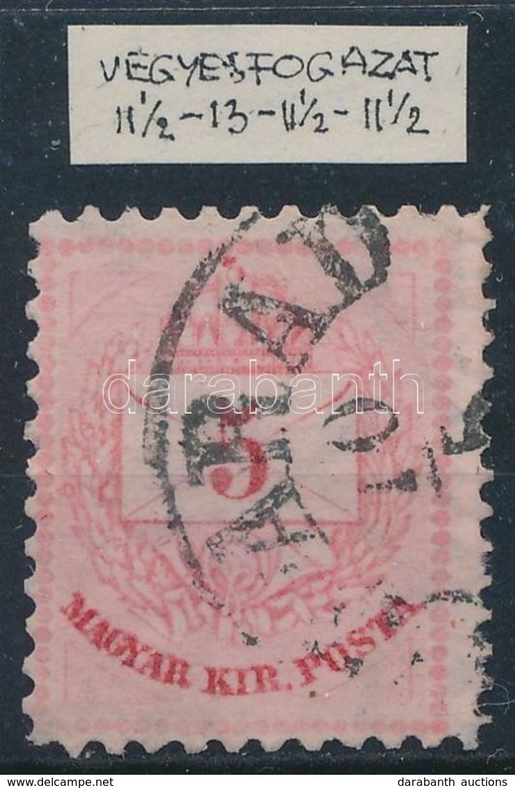 O 1881 5kr Szabálytalan Vegyes Fogazással / Mixed Perforation 11 1/2 : 13 : 11 1/2 : 11 1/2 - Other & Unclassified