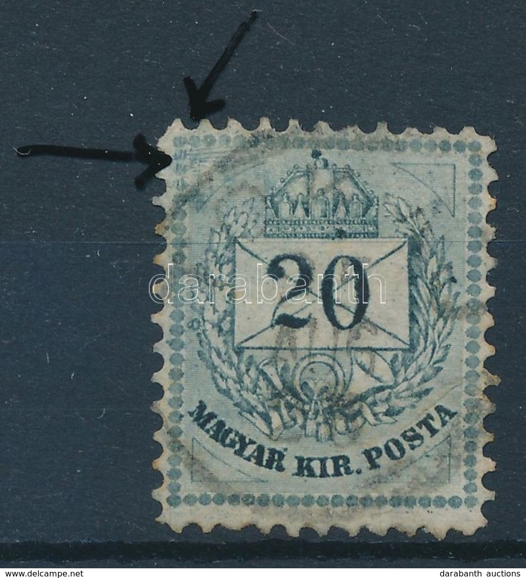 O 1881 20kr, Bal Felül Kontár Javítással (ex Lovász) / With Retouche - Autres & Non Classés