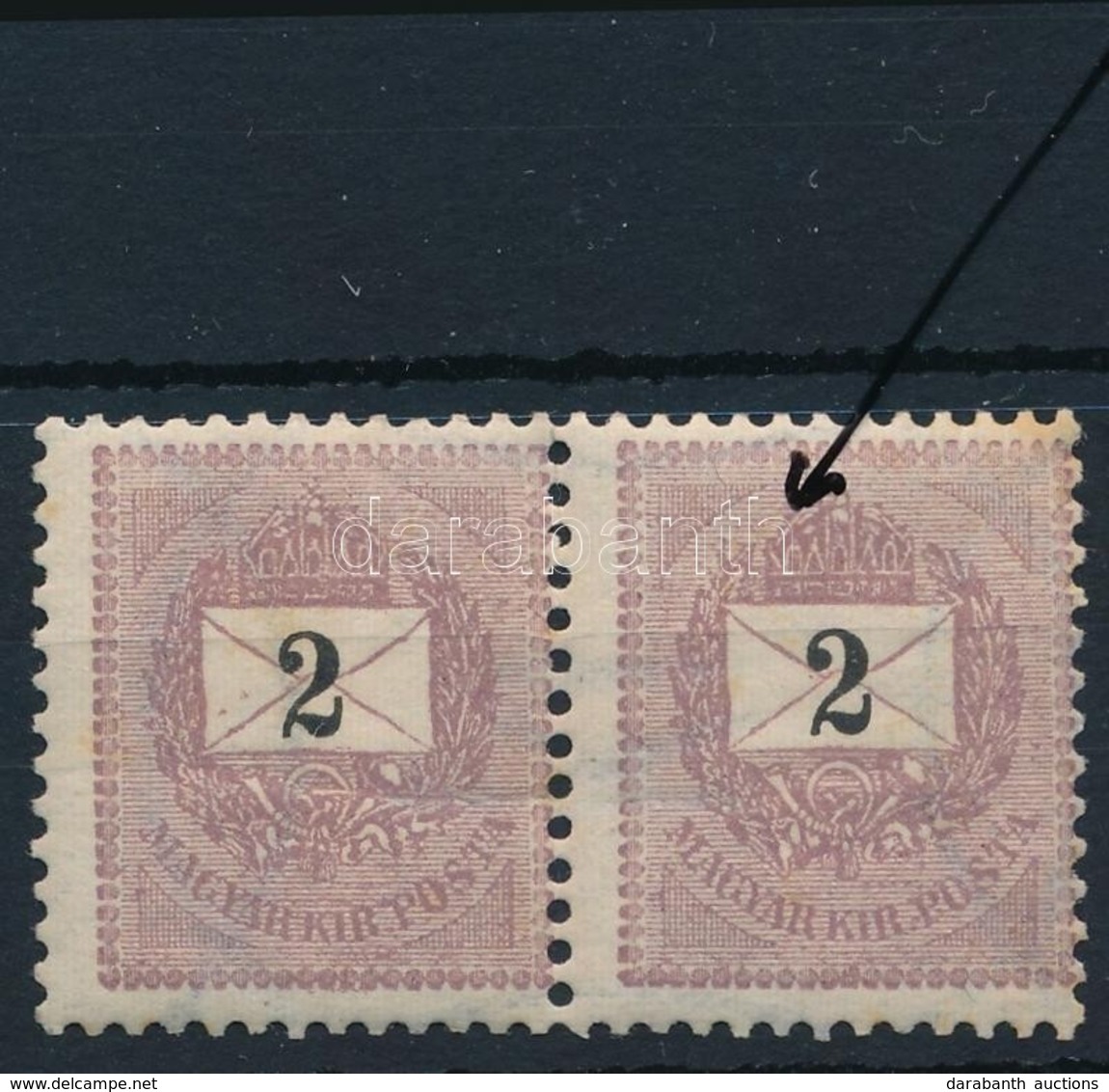 ** 1889 2kr Pár Fáklya Tévnyomattal (MBK 400 P) / Pair With Plate Flaw - Other & Unclassified