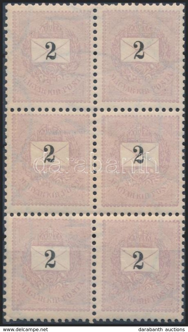 ** 1889 2kr 'E' Hatostömb / Mi 28B Block Of 6 - Autres & Non Classés