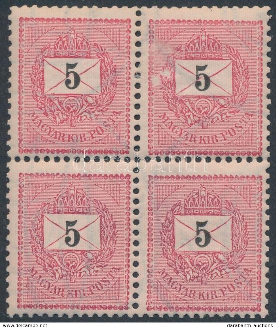 ** 1889 5kr Négyestömb / Block Of 4 - Autres & Non Classés