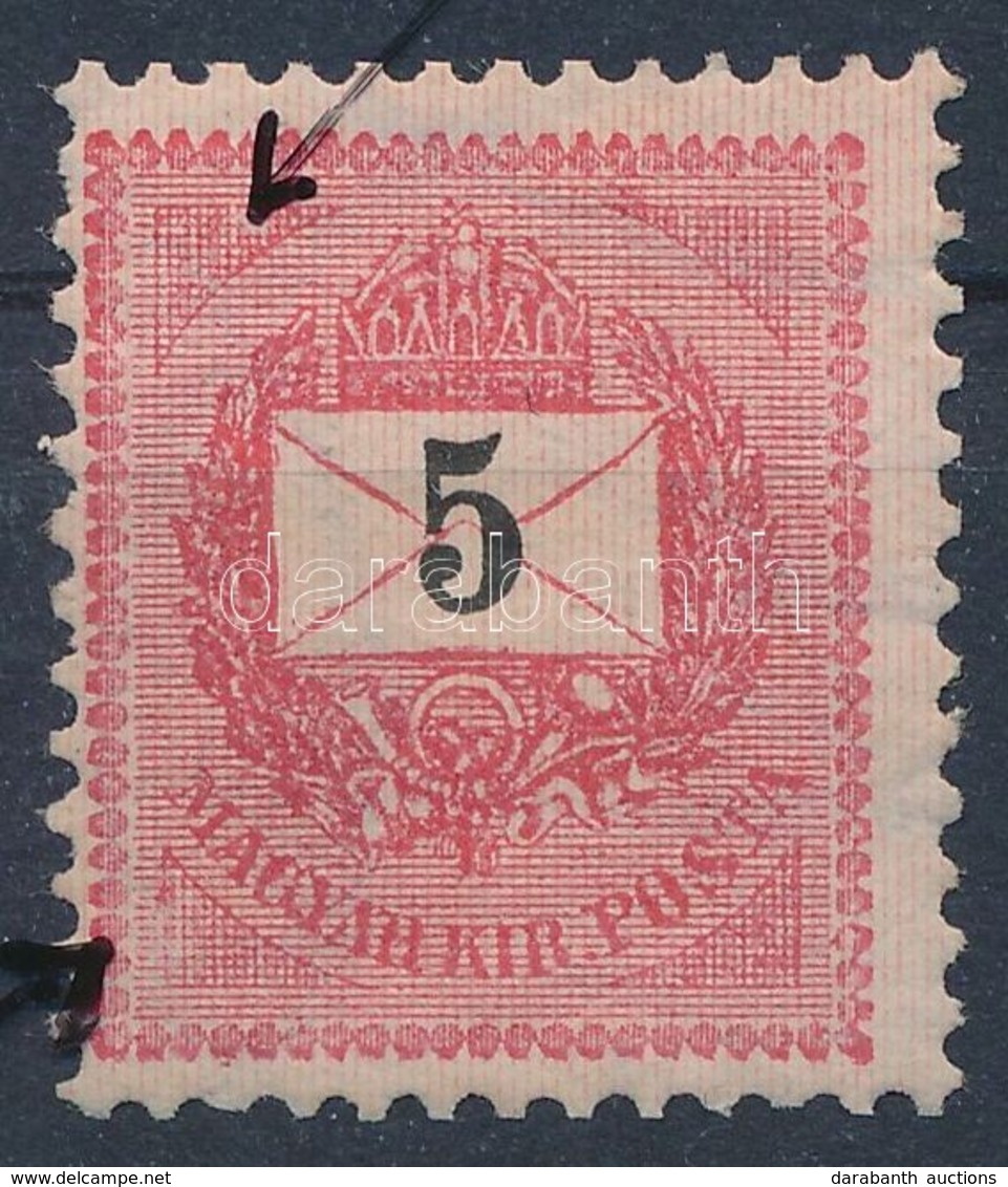 ** 1889 5kr B1 Vízjelállás, 2 Lemezhibával / Watermark Position B1, Plate Flaws - Sonstige & Ohne Zuordnung