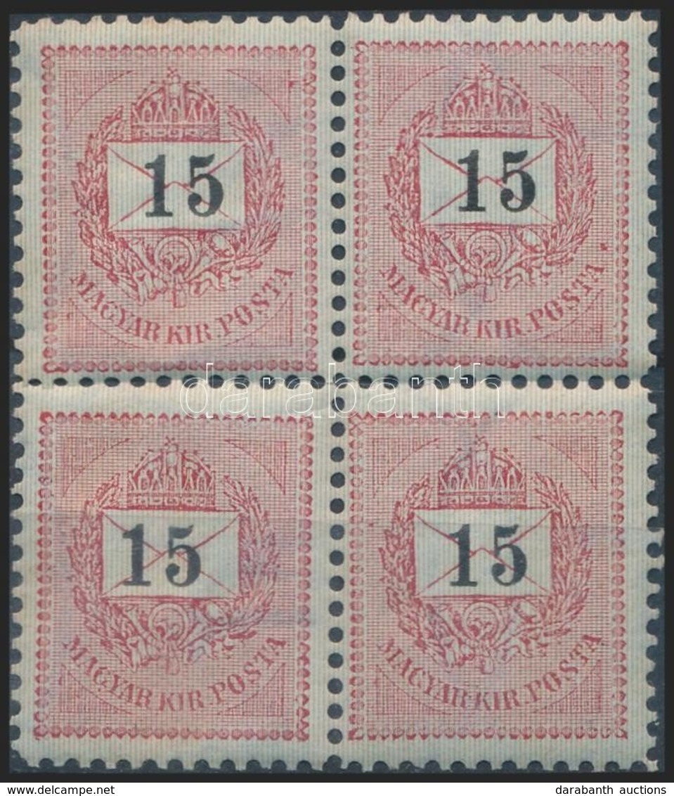 ** 1889 15kr 'B' Négyestömb (28.000++) / Mi 34A Block Of 4 - Sonstige & Ohne Zuordnung