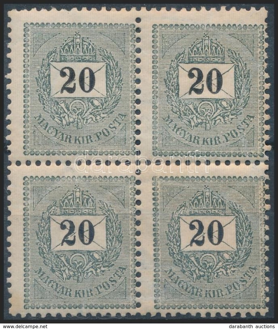 ** 1889 20kr 'E' Négyestömb (19.200++) / Mi 35B Block Of 4 - Sonstige & Ohne Zuordnung