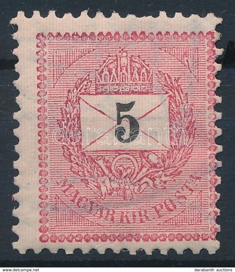 * 1898 5kr Jobb Felül Apalemez Javítás, Háromszögben Vonalka (400 P) / Plate Flaw, Retouche - Autres & Non Classés