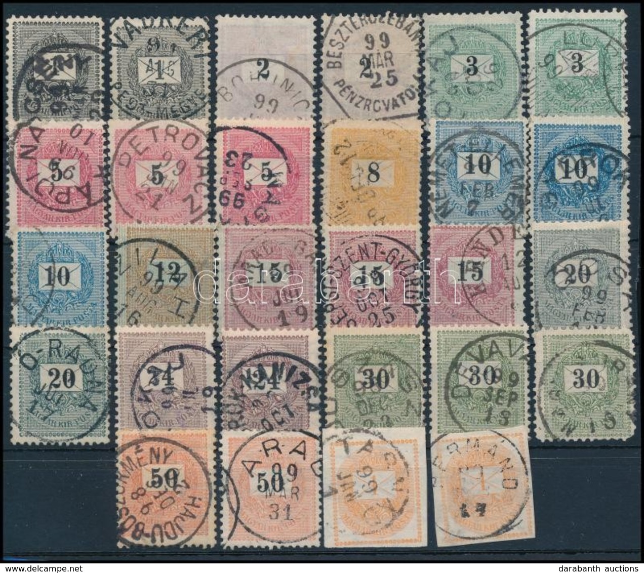 O 1898 Sorozat Fogazat és Színváltozatokkal, Szép Bélyegzésekkel   / Set With Perforation And Colour Varieties, Nice Can - Sonstige & Ohne Zuordnung